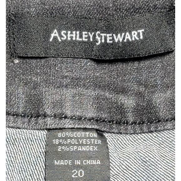 Ashley Stewart Black Flat Front Denim Jeans 20 Lightweight Soft Stretch Pockets - Picture 3 of 5